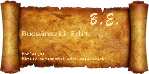 Bucsánszki Edit névjegykártya